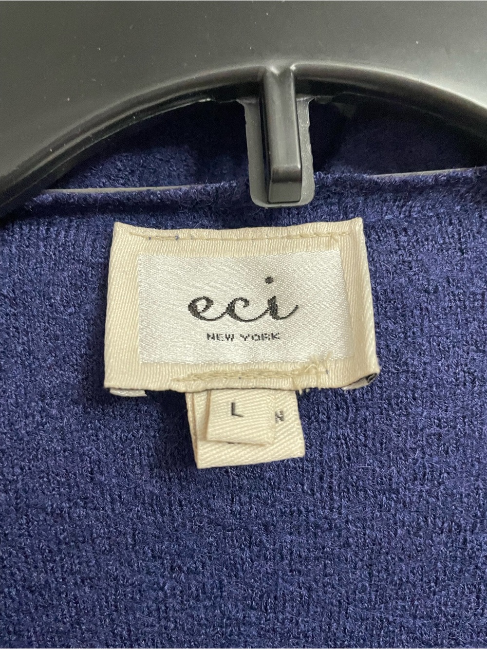 ECI Navy Ruffle Front Cardigan with Decorative Buttons - Picture 2 of 4